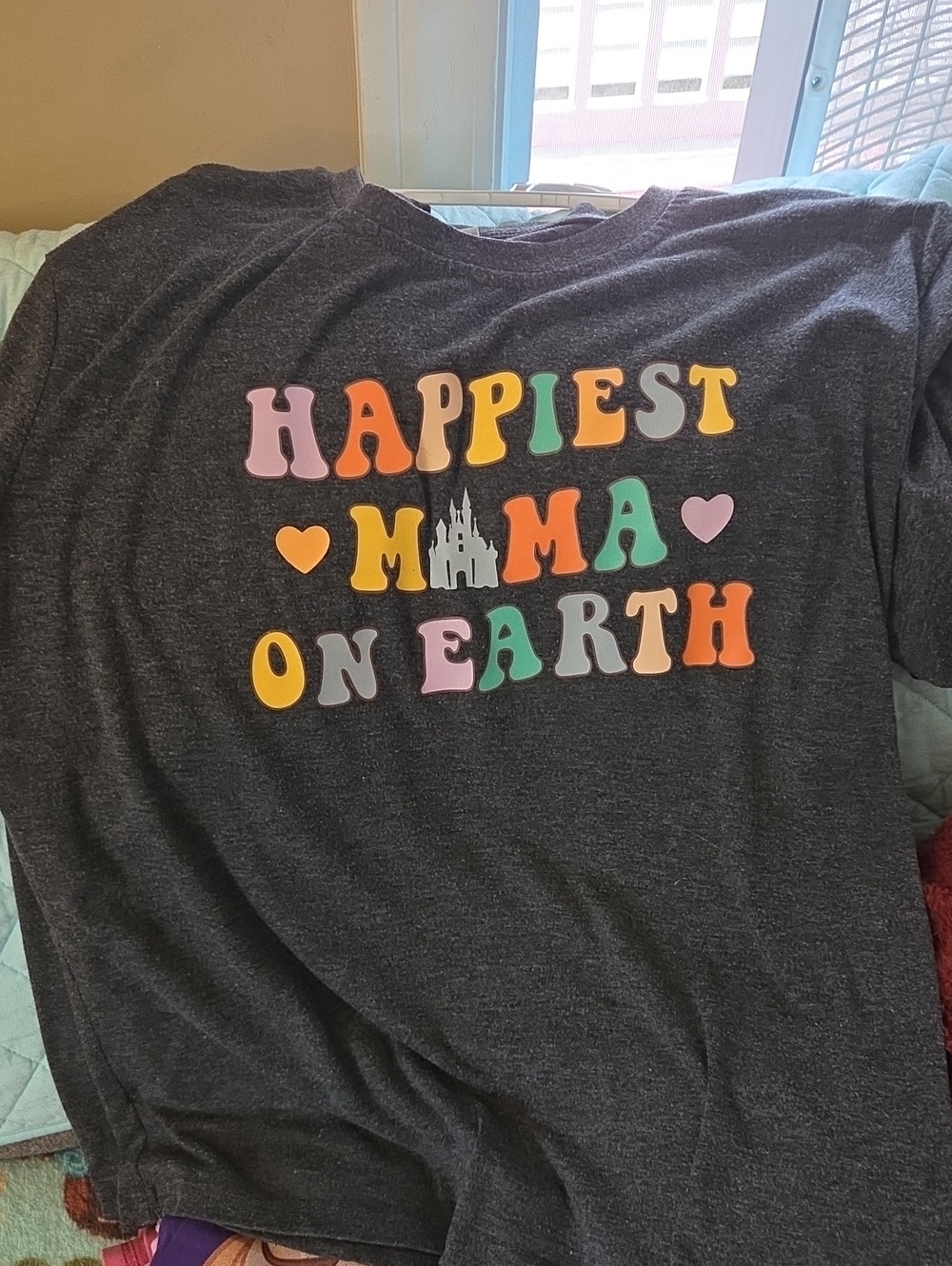 Happiest Mama On Earth Womens Graphic Tee - Charcoal